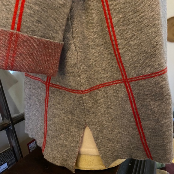 Women's Tahari Gray and Red Striped Sweater - Picture 8 of 12